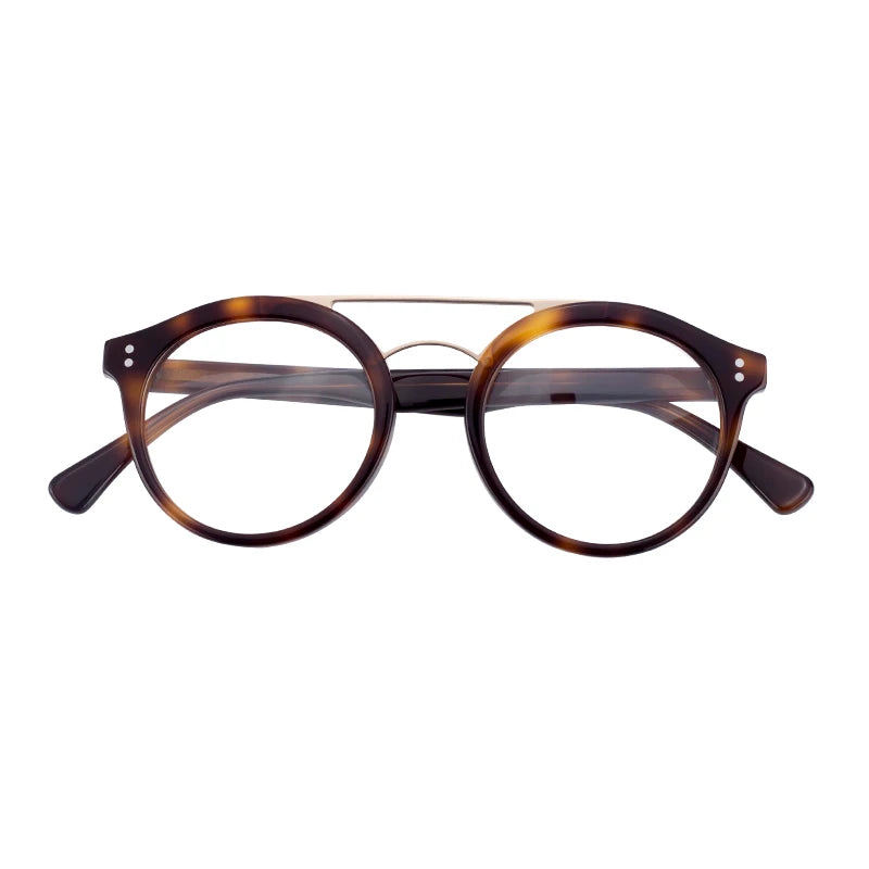 Women's Avant-Garde Multi-Colour Optical Glasses with Double Bridge Frame New Trend for Diamond Face Shape Match