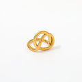High End 18K Plain Gold Layered Cross Knot Rings Stainless Steel Vintage Simple Gold Plated Jewelry