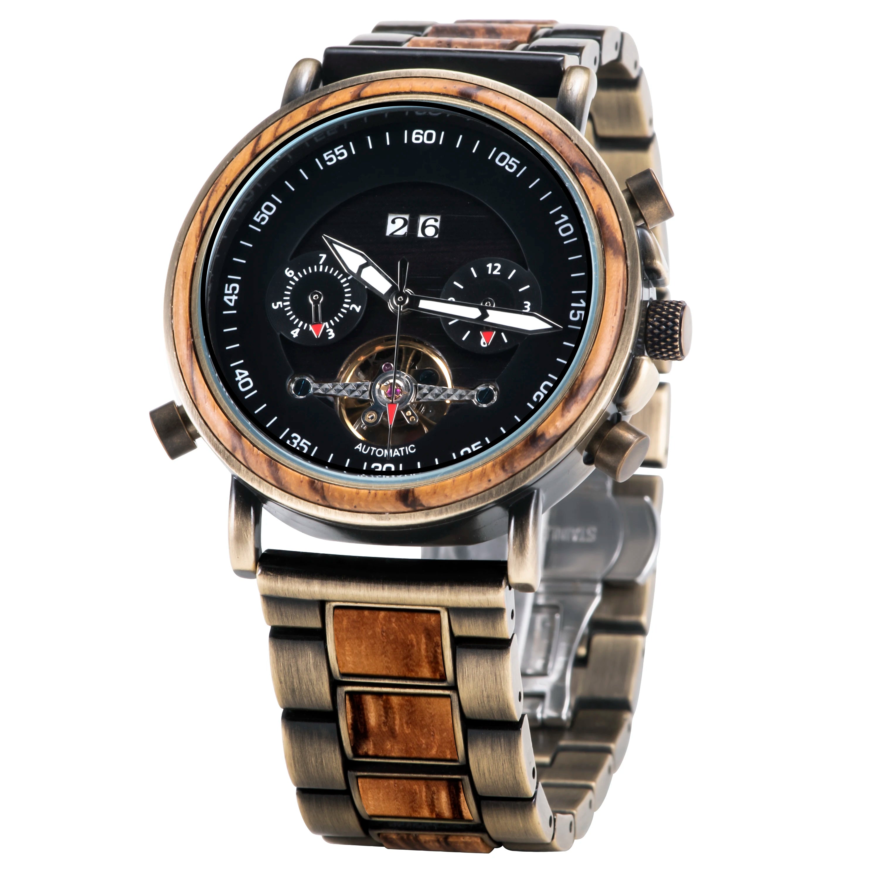 Men's Luxury for Bobo Bird Chronograph Wristwatch Wood Fashion Design with Private Label Business Style