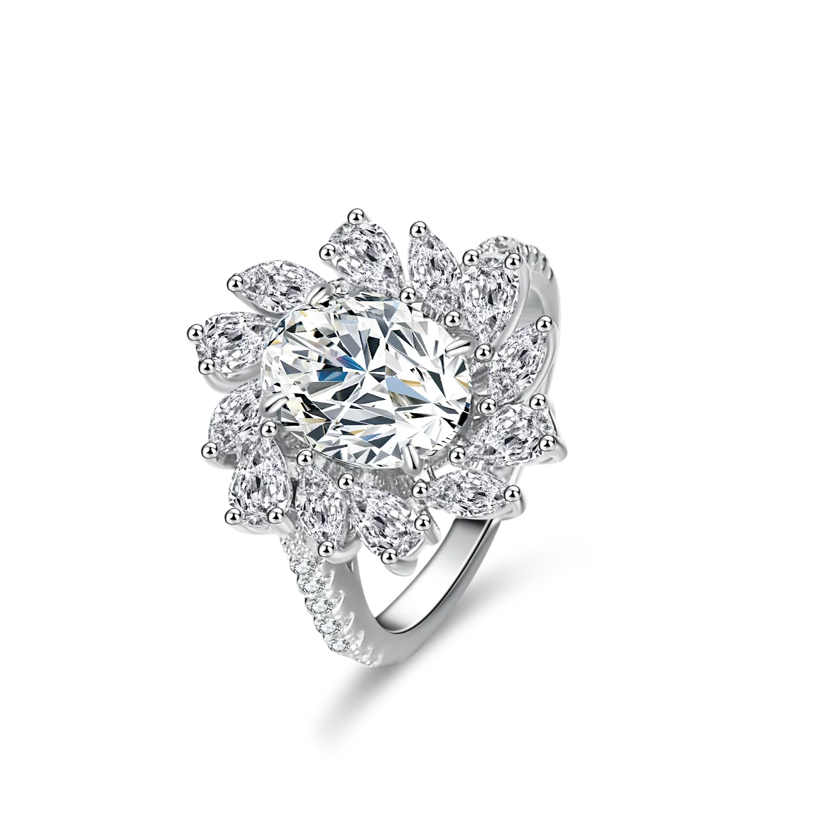 Fine Jewelry S925 Sterling Silver Wedding Rings Ladies' Engagement Moissanite Diamond Ring 18K VVS1 Fashionable Wedding Band