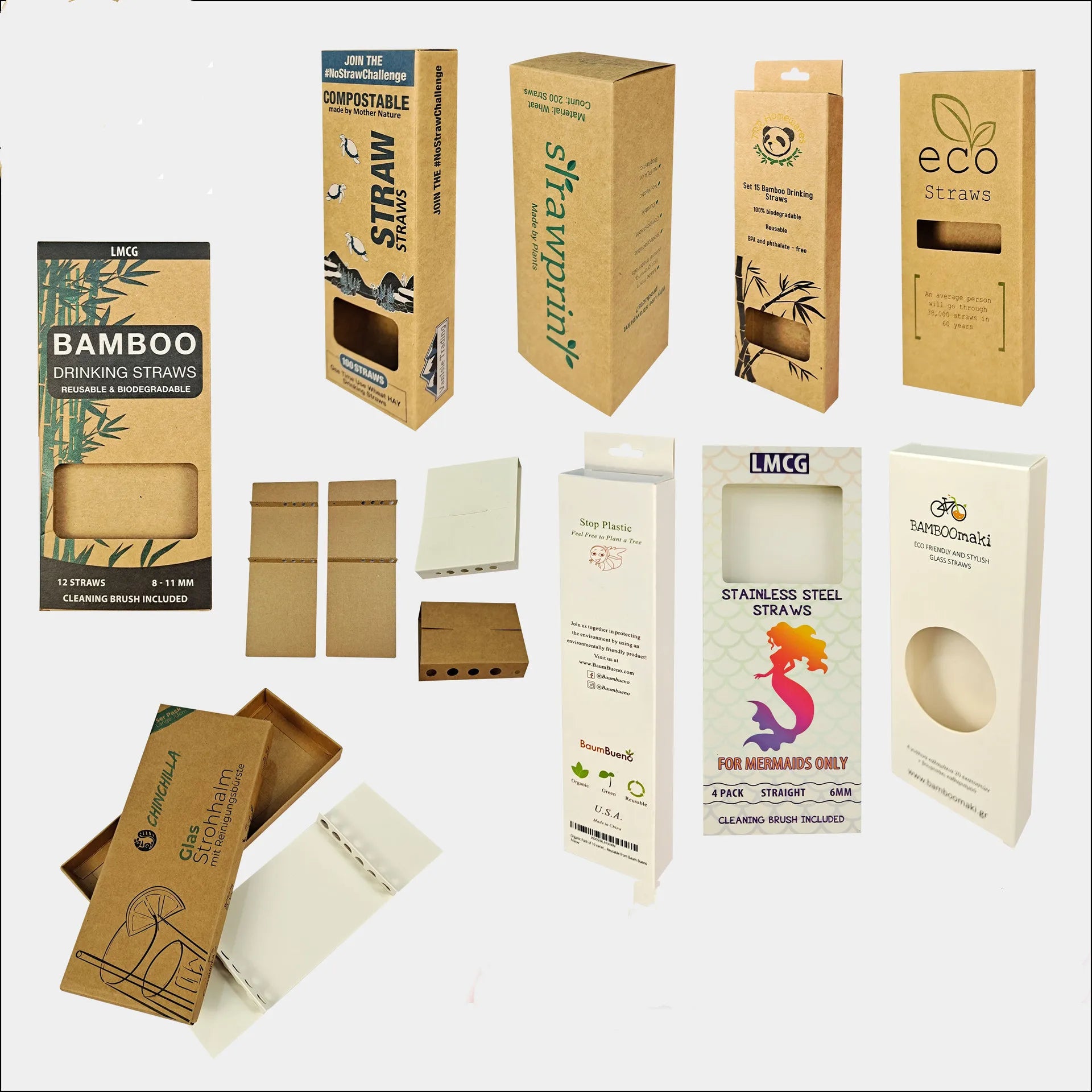 Hot Sale Kraft Paper Box with Printing for Some Drinking Straws and Other Products Packaging 2022 New Products Accept 2M
