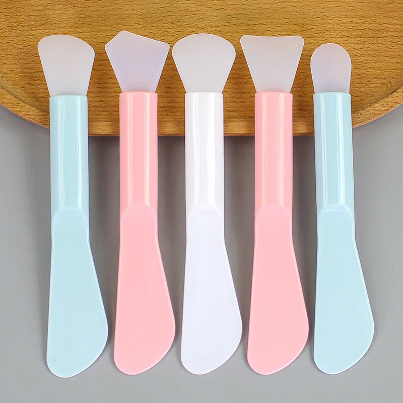 Double Head Plastic Brush Plate Scraper Mask Stick Soft Head Stirring Daubing Facial Scraper Makeup Tools Custom Logo