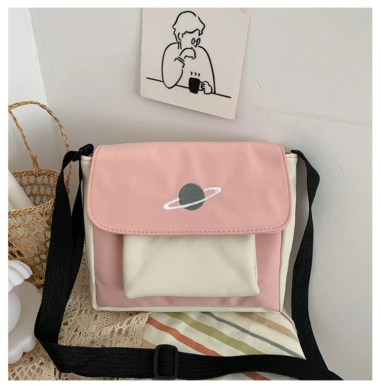 Casual Contrast Color Women's Shoulder Bags Commute Portable Ladies Crossbody Bag High Capacity Simple Female Book Tote