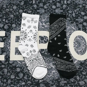 Wholesale Hip Hop Paisley Bandana Socks Men Unisex Cotton Streetwear Skateboard Crew Socks