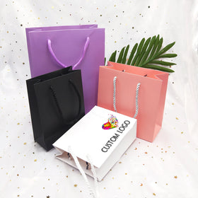 Wholesale Plastic Paper Eyelash Package Bags Mini Handbag Lashes Gift Bag pink Black Lashpackaging Bag