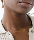 Joolim Gold Plated Very Fine Snake Bones Chain Choker Necklace Jewelry Wholesale Stainless Steel Necklaces Trendy Women's