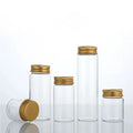 Transparent Glass Food Can Pet Gold Aluminum Lid sealed Bottle Candy Capsule Divided Bottle