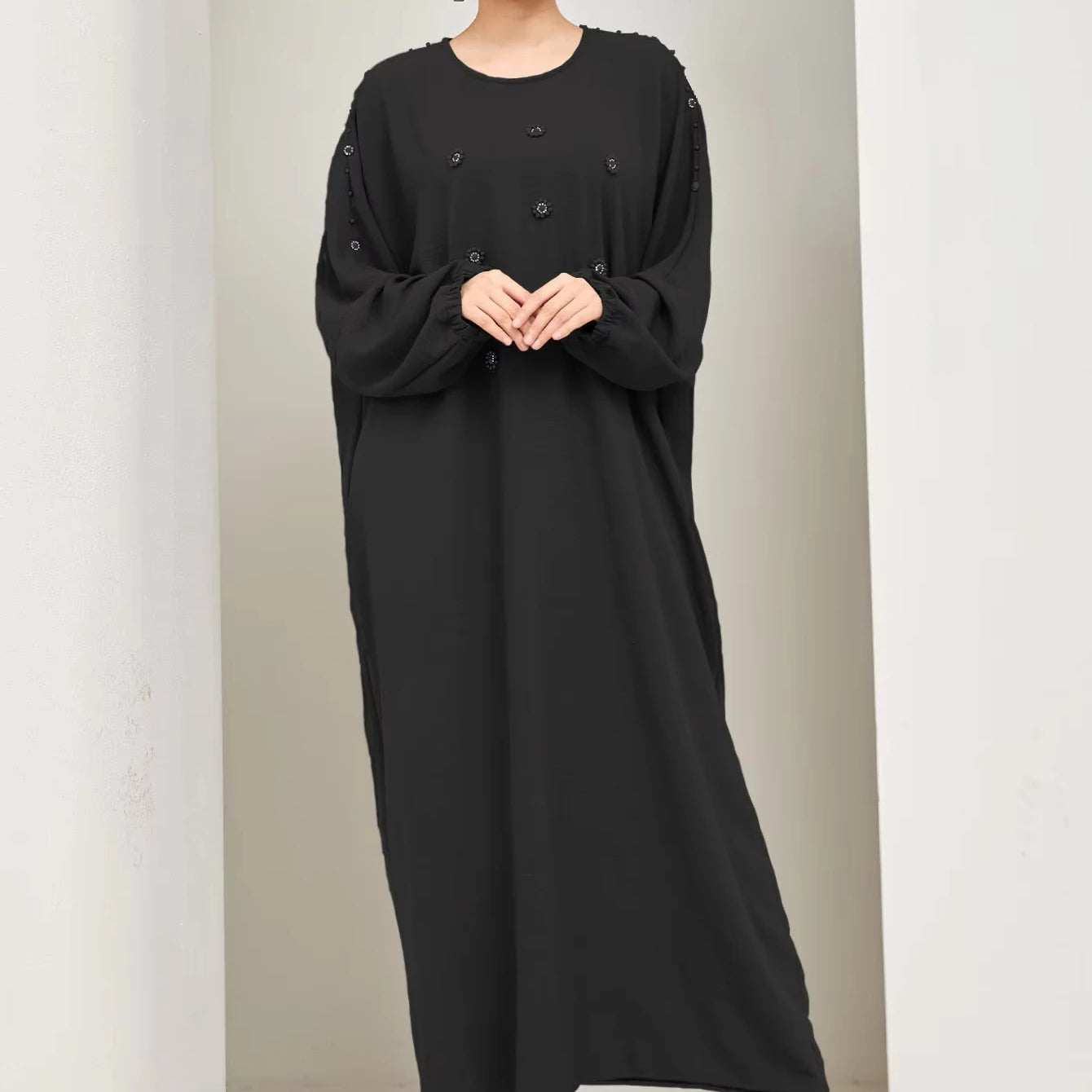 Middle East Abaya Suit Dress Muslim Women's Clothing Tied Waist Loose Outer Garment Long Robe