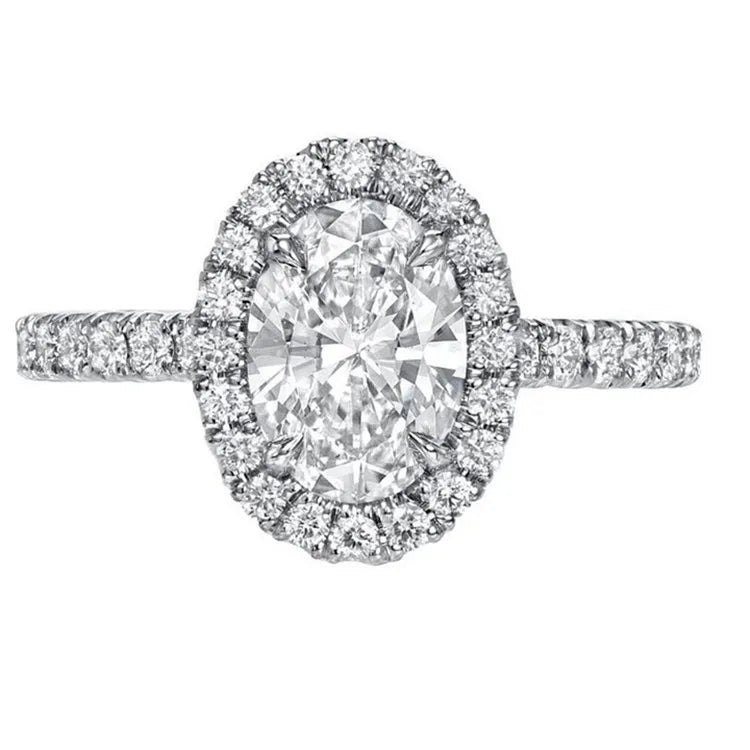SGARIT Custom Ring Factory Women Engagement Wedding Ring Set 14k White Gold Jewelry 2ct GRA Certify VVS1D Moissanite Ring