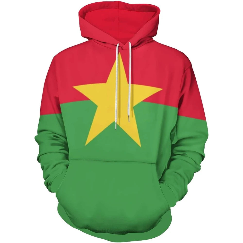 Fitspi Long Sleeve Abkhazia Flag 3d Horror Print Hoodie Spring and Autumn for Mens Tops