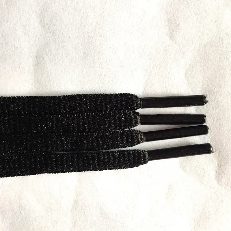 Premium 100cm 4.5mm Classic Oval Sport Shoelaces Polyester Transparent Plastic Flat Buckle Printed Tips Top Shoe Accessory