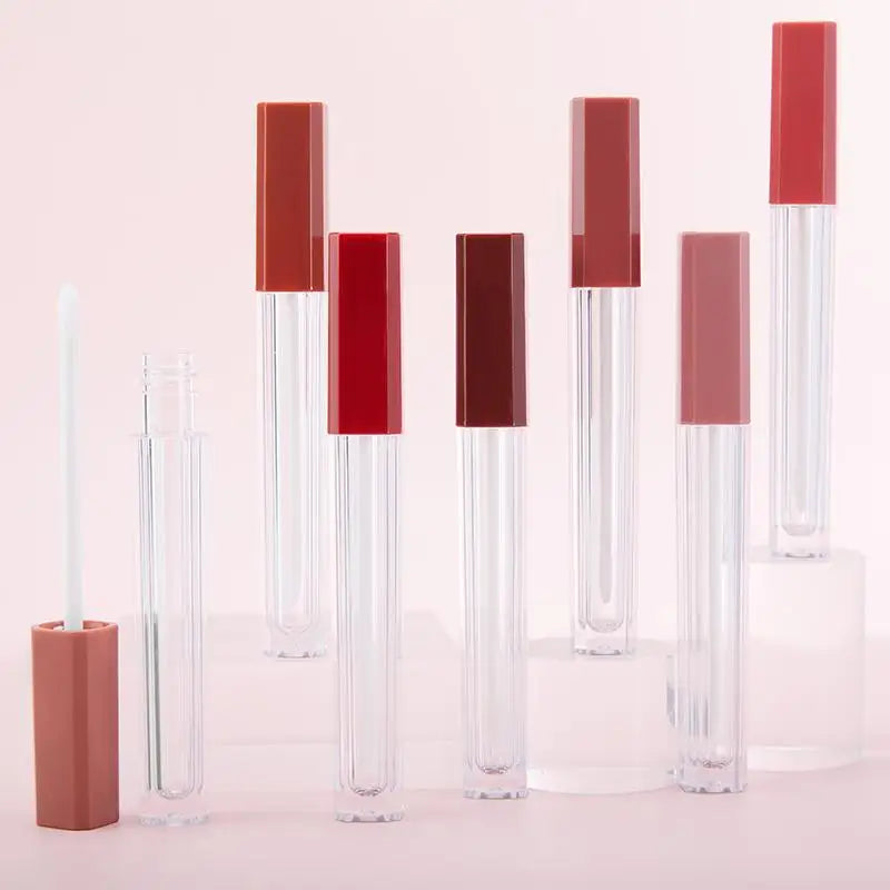 5ml 5g  Lip Gloss Container Wholesale Lip Gloss Tube with Brush Custom logo Full Transparent Lipstick Tube