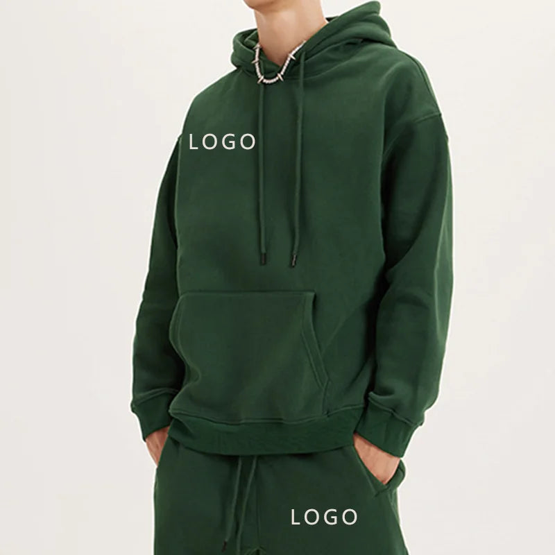 Unisex Heavyweight Oversized Pullover Hoodie Custom Logo Printed Thick Fleece Cotton Breathable Quick-Dry Wholesale Plus Size