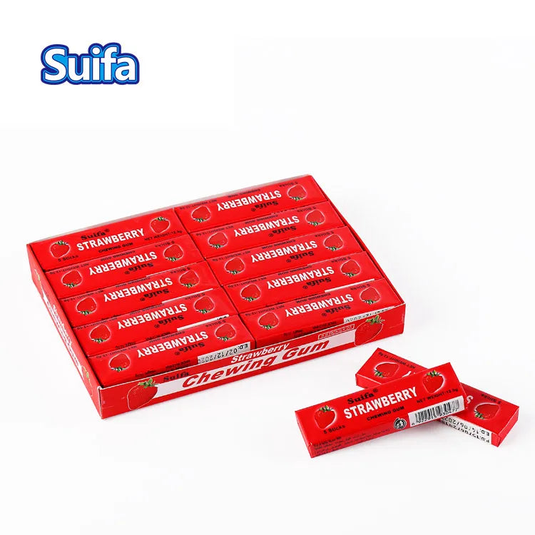 Custom Delicious Fruity Halal Chewing Gum 5pcs Sticks Box Packaging Wholesale