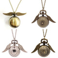 Necklace Accessories Wholesale Large Golden Magic Ball Quartz Pocket Clock Watch With Chain for Gift