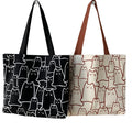 Heavy Duty Women Canvas Grocery Bags Shopping Extra Large Cotton Tote Bag With Pocket and Zipper Cute Cat Shopper Bag
