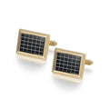 Daili Hot Sale Gold Plated Brass Black Rectangle Cuff Links for Men Shirt Suit High Quality Wedding Party Gift