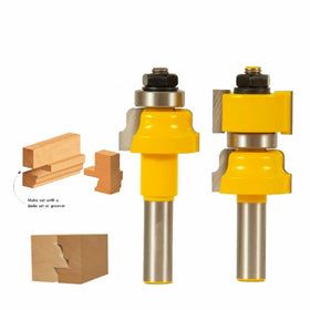 L-N214 2pcs 1/2 Inch Shank Window Sash Router Bits Set Glass Door Tenon Milling Cutter Woodworking for Wood Machine