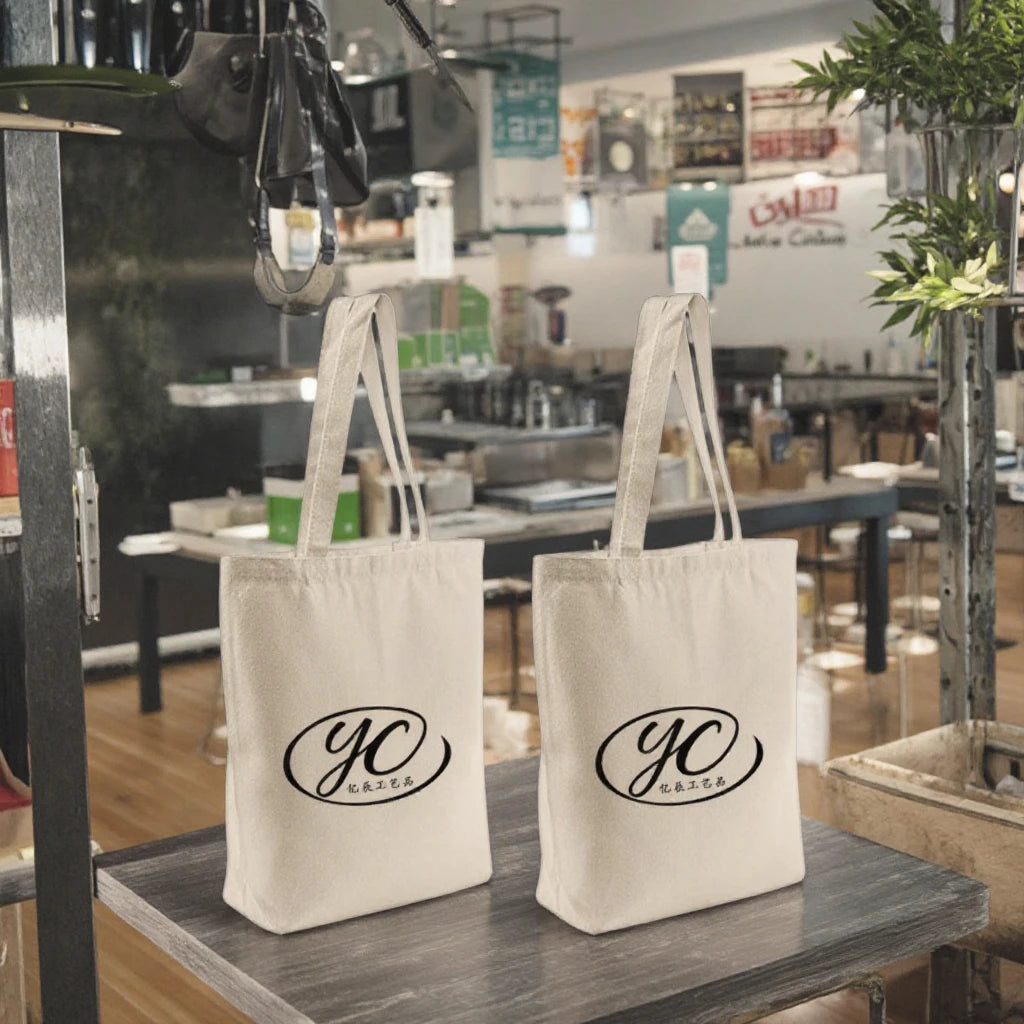 Custom Printed Biodegradable Cotton Tote Bag for Vegetable Storage Natural Organic Canvas Shopping Bag for Personal Care