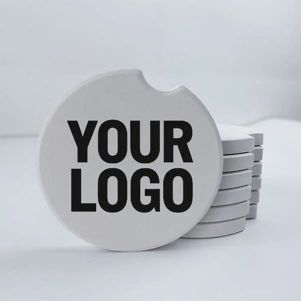 Custom Designed Matte Ceramic Car Coaster Cup Holder with Absorption Function and Finger Notch Nice and Cheap