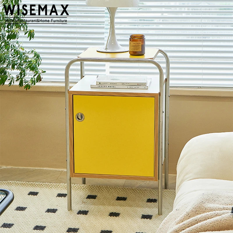 WISEMAX FURNITURE INS Nordic Home Decor Cabinet Living Room Furniture Sofa End Table Kitchen Cabinet Bed Side Table with Storage