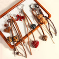 Love Heart Bow Bag Pendant Keychain Bling Phone Pendant Accessory Luxury Fashion Handmade Plush Bear Backpack Charm Key Chain
