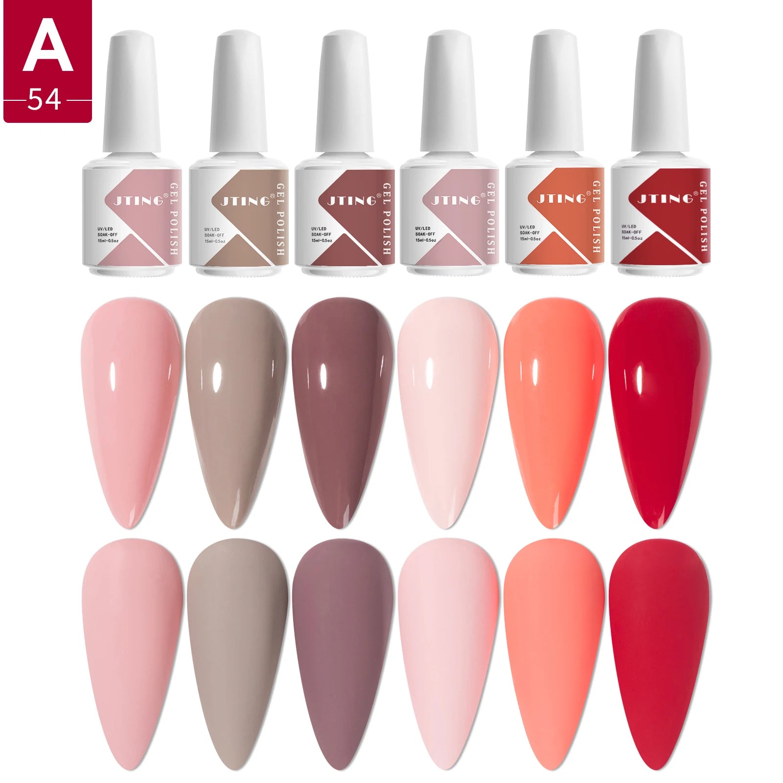 JTING Wholesale Nails Supply Distributors Nail Gel Led 6Colors Collection Uv Gel Polish OEM ODM Make Your Own Private Label