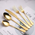 Factory Direct Luxury Modern Stainless Steel Dinnerware Sets-20PCS Various Colors Cutlery Eco-Friendly Fork Knife Set Camping