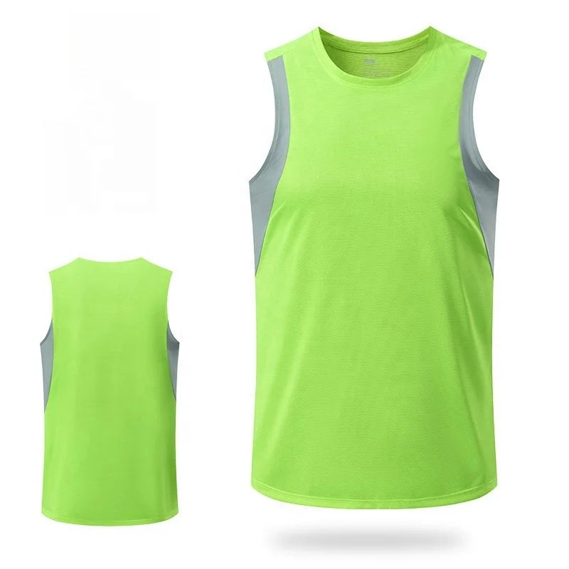 Wholesale Mens Quick Dry Running Singlet Vest Runner Singlet Running Basketball Training Sleeveless Sports Tank Top