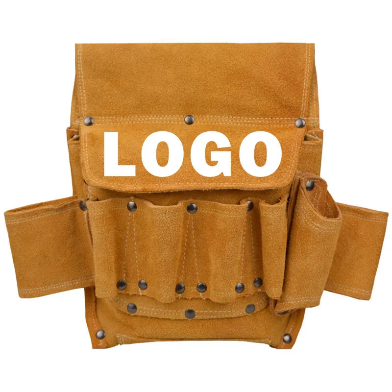 Electrician's Belt Bag Tool Storage Satchel Cowhide Thickened Wear-resistant Pure Cowhide Toolkit Mechanic Dedicated