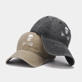 Ready to Ship Custom Skull Washed Soft Top  Gorras Hip-Hop Hat Snapback Cap Baseball Cap