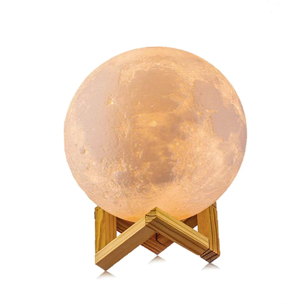 Direct China Factory Price Mini 8-15cm 3D Glowing Moon Night Light Lamp LED Electric Powered Two Color