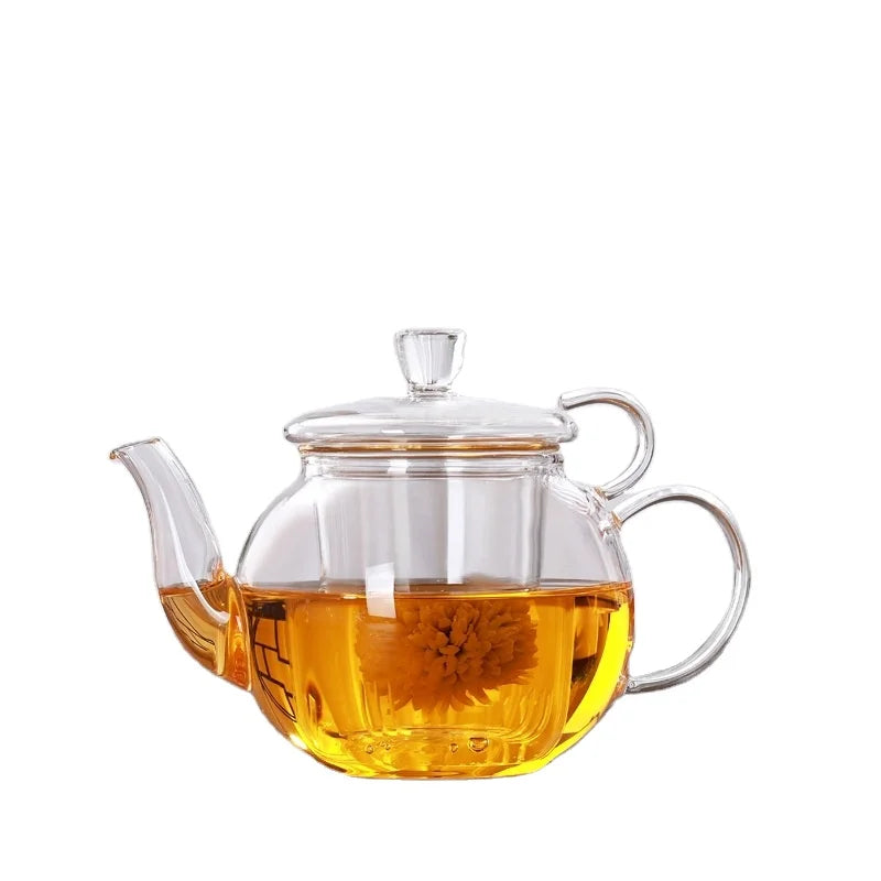 Wholesale Eco-Friendly 300ml Gongfu Glass Teapot Set Handmade Modern Design Borosilicate Infuser Coffee Drinkware Clear Small