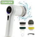 4-in-1 Cordless Electric Cleaning Brush Set Plastic Scrubber for Dishwashing Bathroom & Kitchen Rechargeable & Waterproof