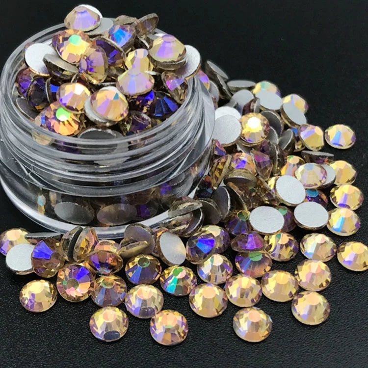 Shiny Factory Wholesale SS20 AB Crystal Colorful Glass Non Hot Fix Flatback Nail Art Rhinestones