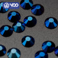 VDD 068 Metallic Blue High Quality Hot-Fix Glass Rhinestone Crystal Flatback Strass Stones DIY Garment Decoration Wedding Dress
