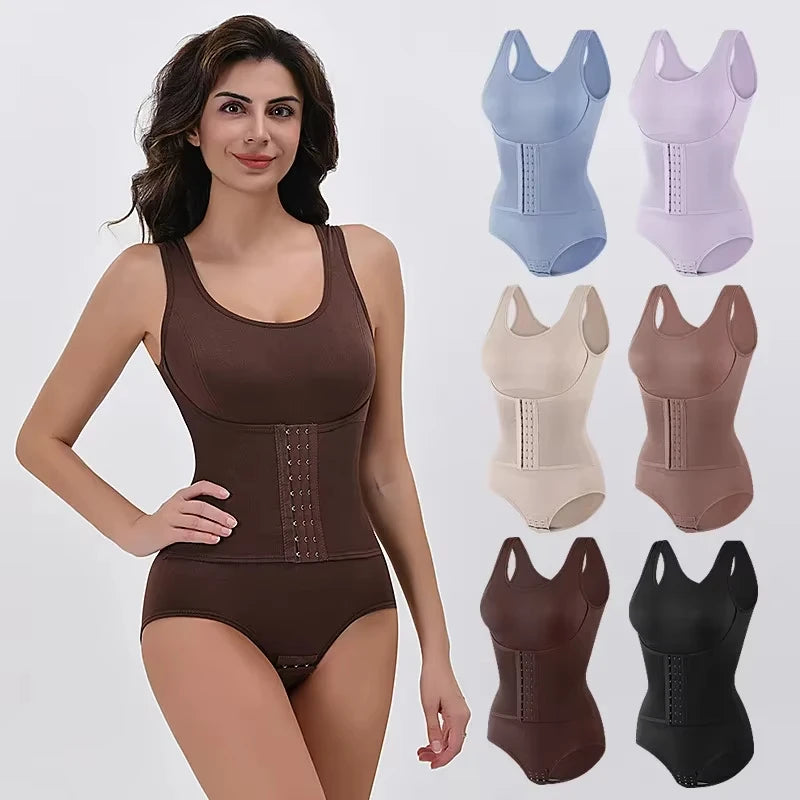 Bodysuit Shapewear Double Breasted Tummy Control Body Shaper Postpartum Slimming Woman Waist Trainer Flat Belly Comfort Corset