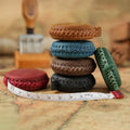 Hand-Stitched Cowhide Automatic Locking Telescopic Tape Measures Flexible Pocket Measuring Tape 150cm Leather Mini Tape Measures