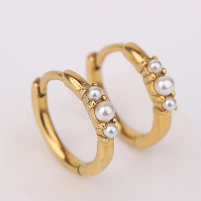 2025 Latest Two Layer 18K Gold Plated Stainless Steel Waterproof Tarnish Free C Hoop Earrings Jewelry Dropshipping