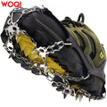Woqi Anti Slip Snow Ice Spikes Climbing Ice Grips Stainless Steel Spikes Shoes Safe Protect Crampons