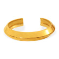 N&S Minimalist Open Bangle for Women 18K Gold Plated Stainless Steel Glossy Finish Bracelet