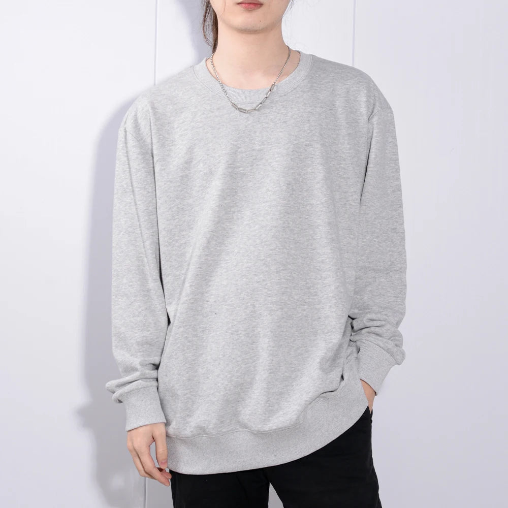 Custom Logo Blank French Terry Workout Sweatshirt Cotton Crew Neck Sweatshirts for Men Casual Blank Sweatshirt