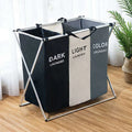 1PC Retail Foldable Dirty Laundry Basket Organizer X-shape Printed Collapsible 3 Grid Home Laundry Hamper Sorter Laundry Hamper