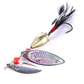 Wholesale SP191 7.8cm 11g Metal Spinner Baits Spoon Fishing Lures with Feather Hook