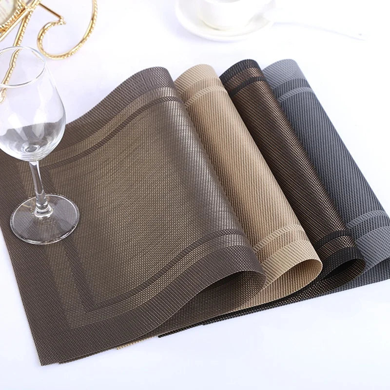 New Classic Style Washable PVC Placemat Table Cloth Pad Stain-Resistant Dining Disc Bowl Coaster Non-slip PVC Pad