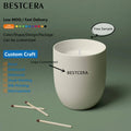 BESTCERA Low MOQ Home Wedding Decor New Custom Large 12 oz Fancy Unique Empty Candle Vessel Embossed Ceramic Candle Jar
