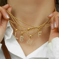 18K Gold Plated Stainless Steel Pearl Letter Necklace Twist Rope Chain Letter A-Z Initial Pendant Necklace