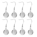316 Stainless Steel Base Cabochon Earrings PVD Flat Back Bezel Tray Hook 6/8/10/12/14/16/18/20mm Eyewear Jewelry Components
