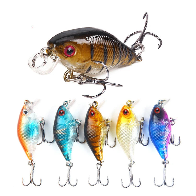 4cm/4.6g Crank Bait Fishing Lures Bass Fly Fishing Lures for Freshwater Saltwater Deep Diving Trout Bass Snapper Walleye Crappie