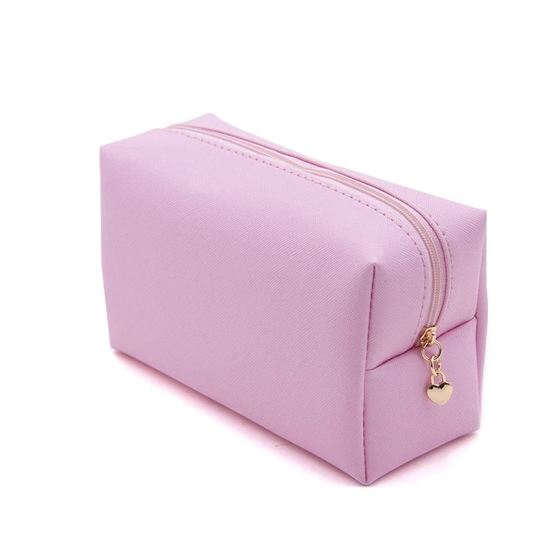 2021 Factory Oem Designer Bags Waterproof Clutch Pink Pu Travel Makeup Bag Cosmetic Bag With Custom Logo OEM